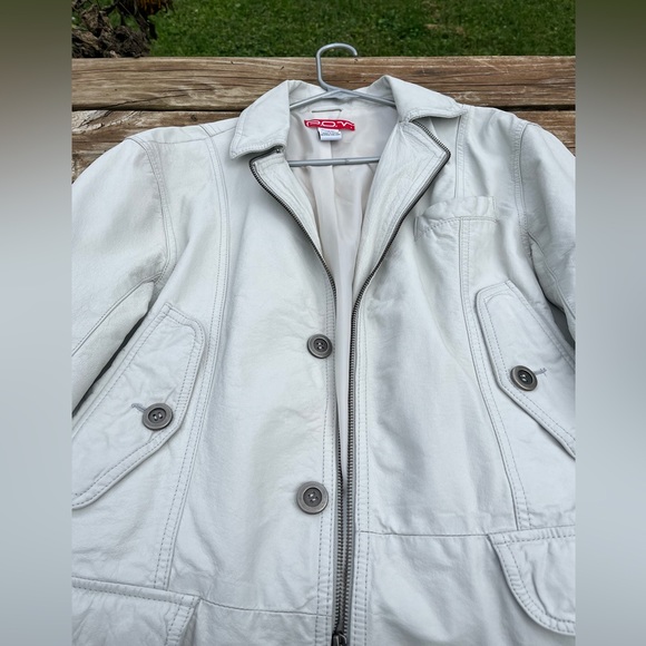 POV 💕White leather jacket💕men’s - Picture 3 of 14